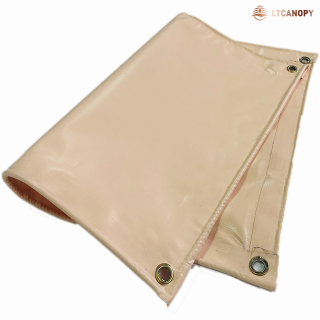 khaki ECOFriendly PVC Mesh Fabric Coated Tarpaulin For Pick Up Truck